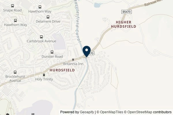 Map showing the area around: Dan Q reported GC1J9XJ Middlewood Circular – Bridge 34 needs maintenance