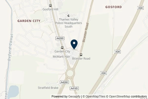 Map showing the area around: Dan Q found GLE1X58Y Off Ya Trolley – Kidlington