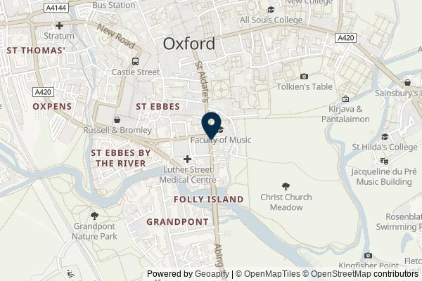 Map showing the area around: Dan Q found GLEE7PXR Caches of Justice #3 – Oxford
