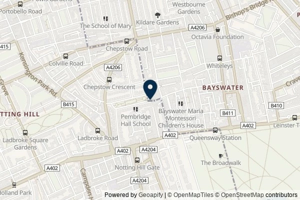 Map showing the area around: Dan Q found GLH778X2 Pembridge Square