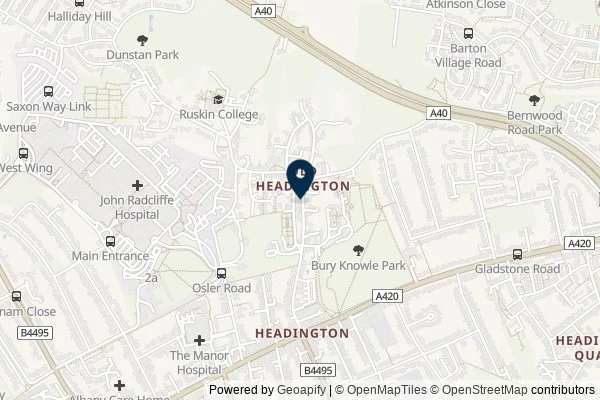 Map showing the area around: Dan Q found GLVRG2DJ Church Micro 4195…Headington