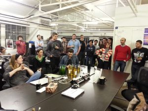 The team at Squiz's London office, debriefing over drinks at the end of a crazy week.