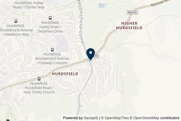 Map showing the area around: Dan Q reported GC1J9XJ Middlewood Circular – Bridge 34 needs maintenance