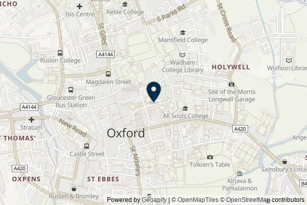 Map showing the area around: Dan Q couldn’t find GC4H3P7 Alleyways of Oxford – Brasenose Lane