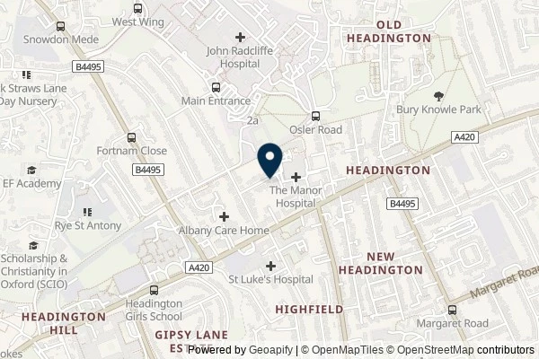 Map showing the area around: Dan Q posted a note for GC24ZNF Oxford United FC