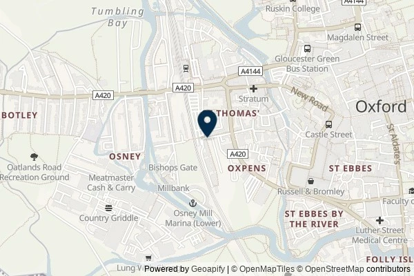 Map showing the area around: Dan Q performed maintenance for GC54F7N Oxford Steganography #4 – Tilt