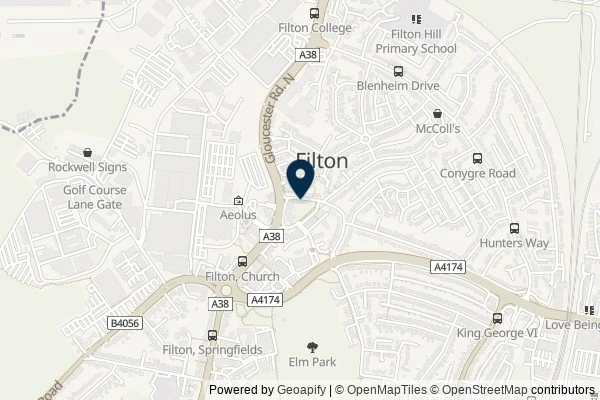 Map showing the area around: Dan Q couldn’t find GC4H0GY Church Micro #7122 Filton St Peters