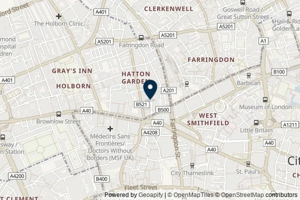 Map showing the area around: Dan Q couldn’t find GC4201 St Etheldreda’s (Central London)