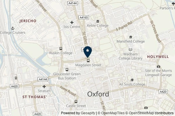 Map showing the area around: Dan Q note OK0231 St Giles Webcam Cache, Oxford