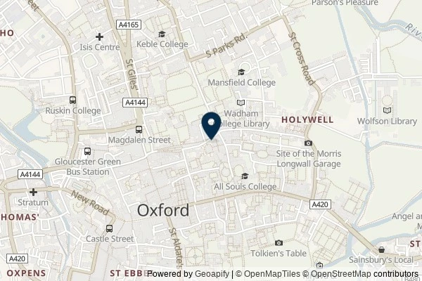 Map showing the area around: Dan Q note OK045B Broad Street Webcam (Oxford Martin School)