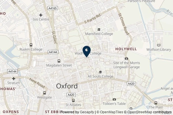 Map showing the area around: Dan Q note OK045B Broad Street Webcam (Oxford Martin School)