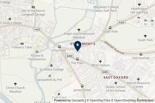 Map showing the area around: Dan Q posted a note for GC6K1BC Church Micro 9632…Oxford – Christadelphian