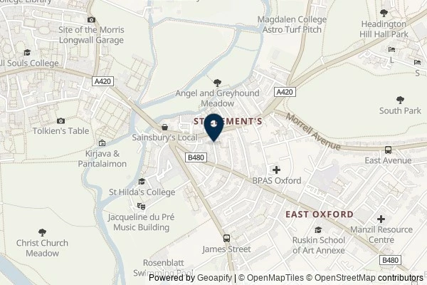 Map showing the area around: Dan Q found GC6K1BC Church Micro 9632…Oxford – Christadelphian
