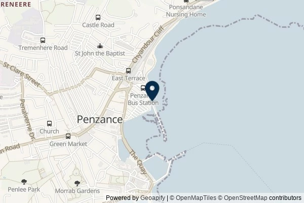 Map showing the area around: Dan Q found GC6BN1T Mount View 1 – Penzance Sailing Club