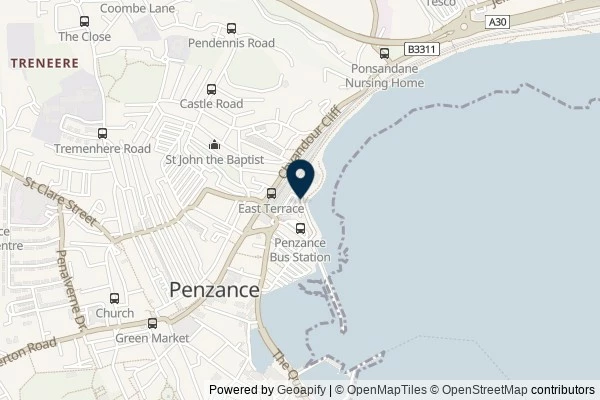 Map showing the area around: Dan Q dnf Penzance SideTracked