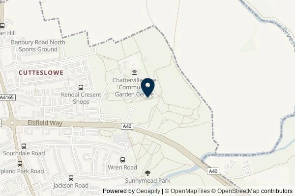 Map showing the area around: Dan Q posted a note for GC5J655 GO Active Cutteslowe and Sunnymead Park