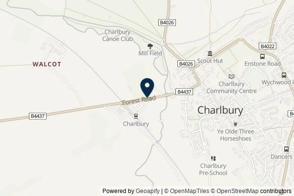 Map showing the area around: Dan Q found GC1JMQY SideTracked – Charlbury