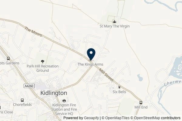 Map showing the area around: Review of The Kings Arms