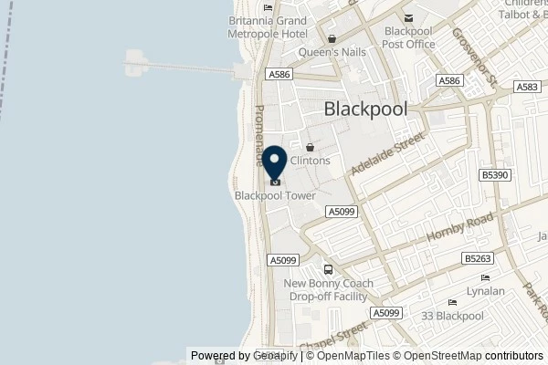 Map showing the area around: Review of The Blackpool Tower