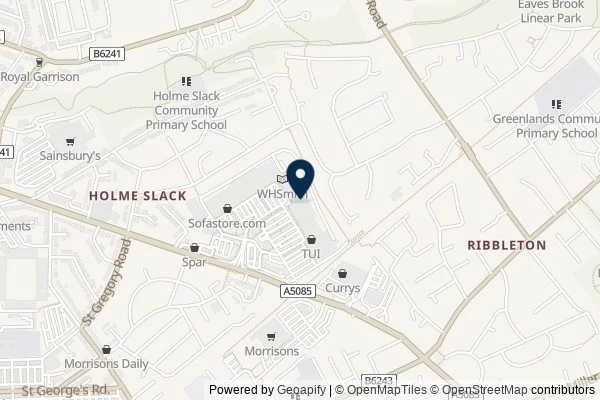 Map showing the area around: Review of Deepdale Shopping Park