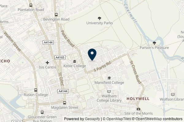 Map showing the area around: Review of Oxford University Museum of Natural History