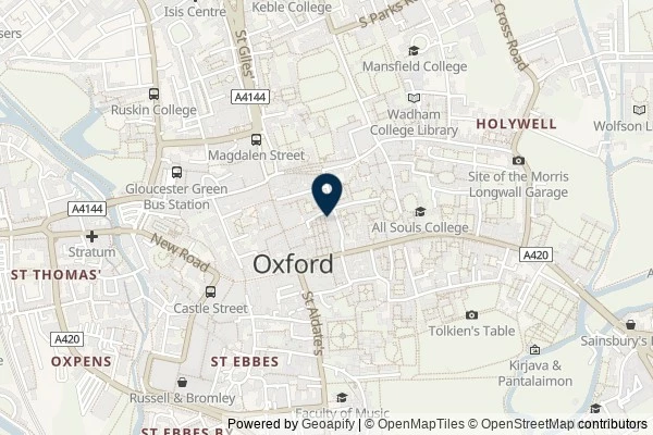 Map showing the area around: Review of Cardews of Oxford