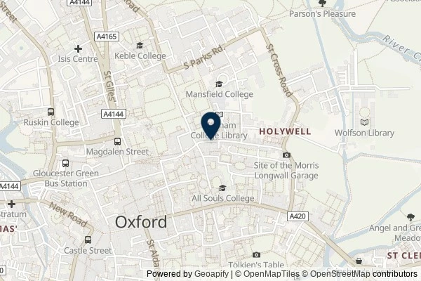 Map showing the area around: Review of Oxford Print Centre