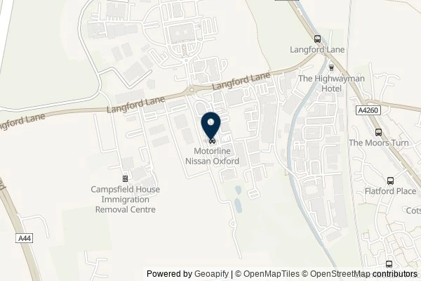 Map showing the area around: Review of Motorline Nissan Oxford