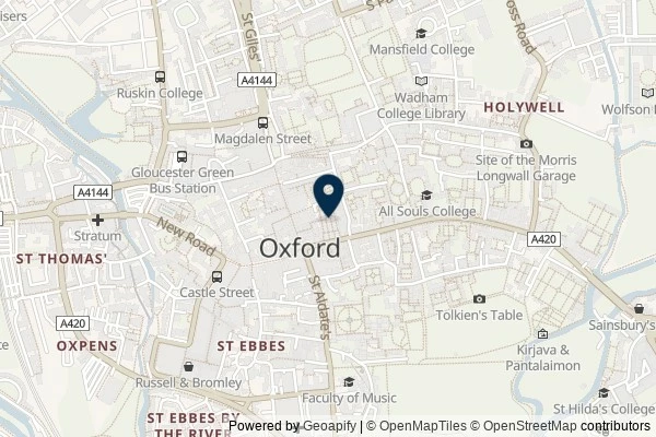 Map showing the area around: Review of The Covered Market Oxford