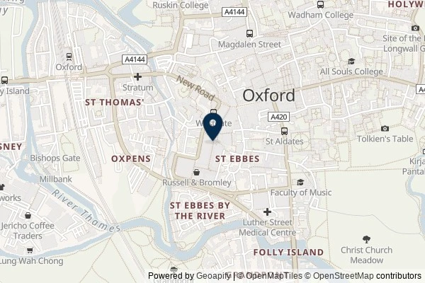 Map showing the area around: Review of Westgate Oxford