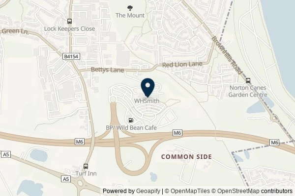 Map showing the area around: Review of Roadchef Norton Canes M6 (Toll)