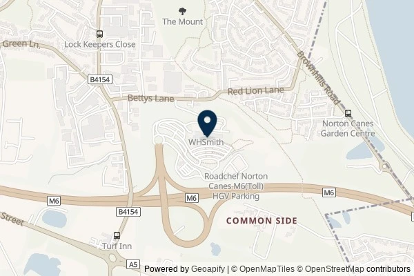 Map showing the area around: Review of Roadchef Norton Canes M6 (Toll)