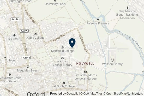 Map showing the area around: Review of Oxford University Club