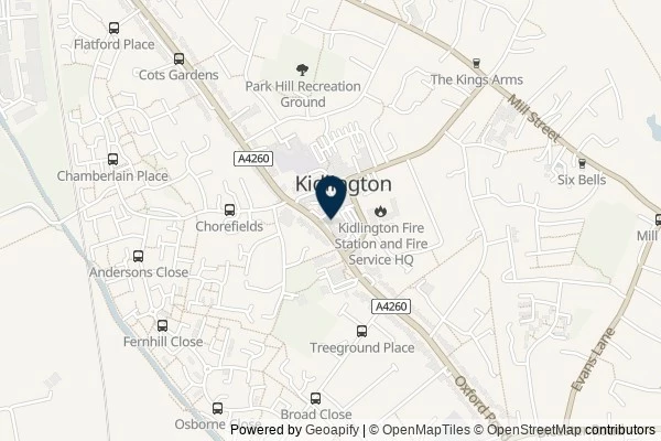 Map showing the area around: Review of Off The Hook (Kidlington)