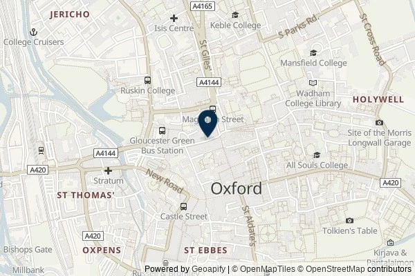 Map showing the area around: Review of Bella Italia – Oxford