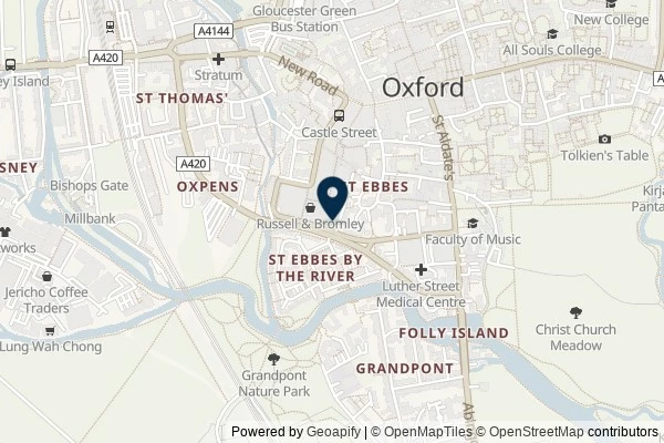 Map showing the area around: Review of The Alchemist Oxford