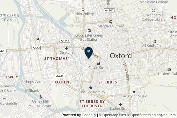 Map showing the area around: Review of Malmaison Oxford