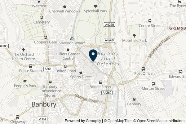 Map showing the area around: Review of Banbury Museum Trust