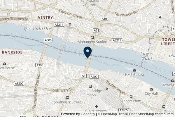 Map showing the area around: Dan Q found GC37D9X London Bridge