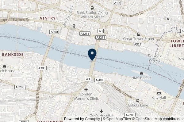 Map showing the area around: Dan Q found GC37D9X London Bridge