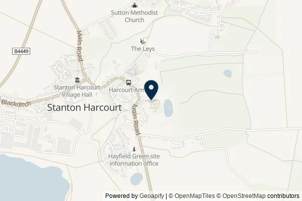 Map showing the area around: Dan Q found GC7XEZ9 Church Micro 12107…Stanton Harcourt