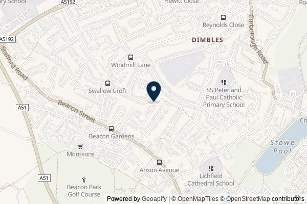 Map showing the area around: Dan Q couldn’t find GC8CXVF Wiggly Windings