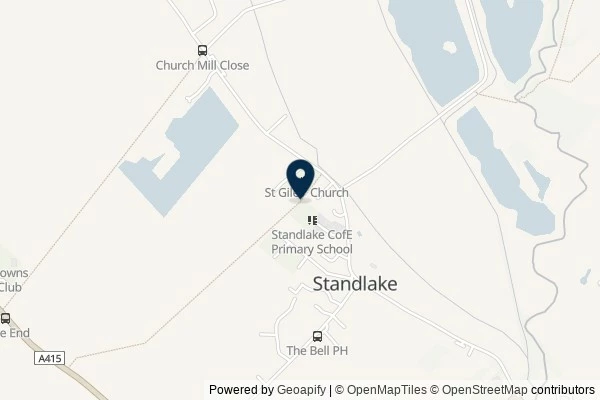 Map showing the area around: Dan Q found GC7XEYY Church Micro 12106…Standlake