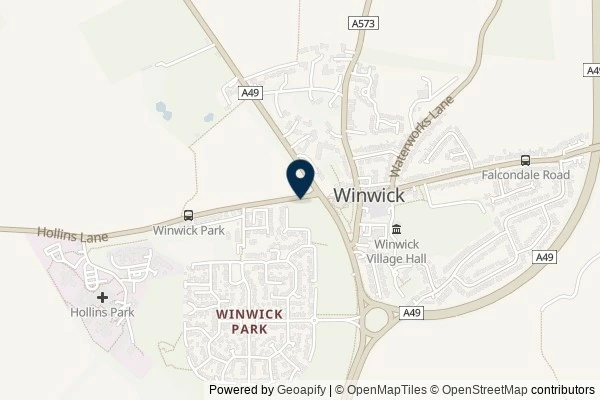 Map showing the area around: Dan Q found GC6WAB0 Church Micro 10221…Winwick