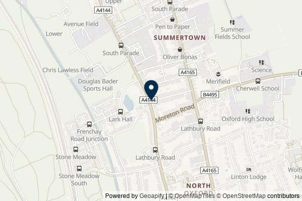 Map showing the area around: Dan Q found GC9822Z Church Micro 13932…Oxford – Baptist
