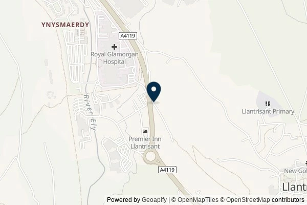Map showing the area around: Dan Q found GC49AEB #1 Billy Wynt – Cattle Grid
