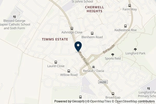 Map showing the area around: Dan Q found GC9Q4JG Timms Estate