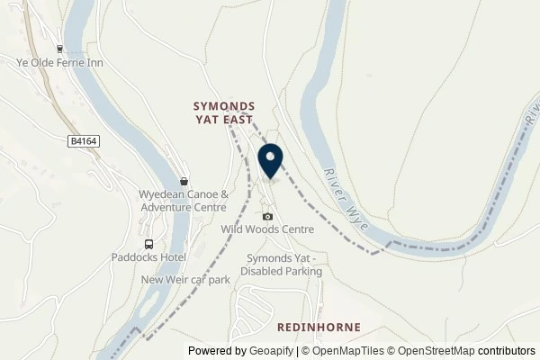 Map showing the area around: Dan Q found GC1EGCZ Symonds Yat Rock