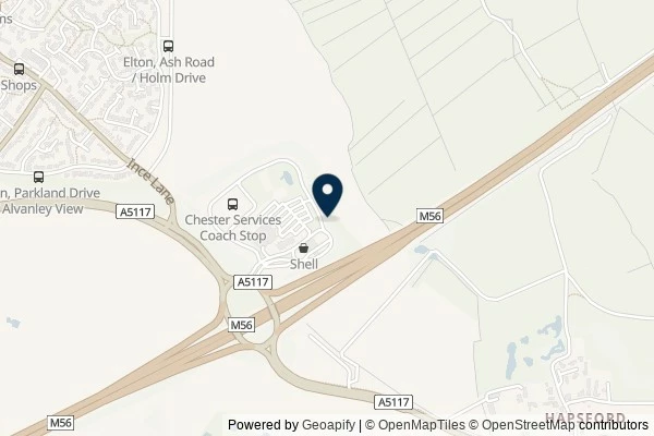 Map showing the area around: Dan Q found GC4PYPF Chester Services TB Hotel