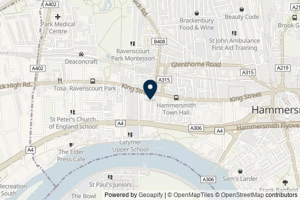 Map showing the area around: Dan Q found GC91BEK TUBE SideTracked – Ravenscourt Park